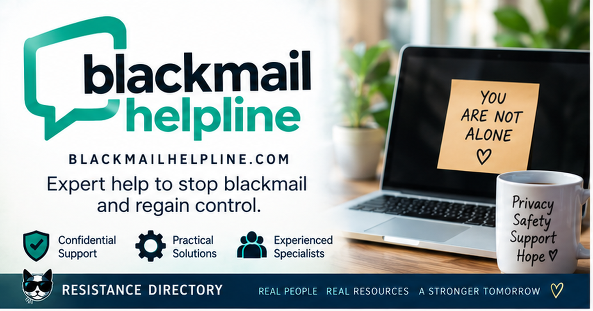 Blackmail Helpline Resistance Directory resource banner