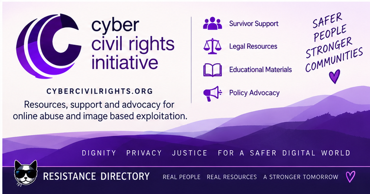Cyber Civil Rights Initiative Safety Center Resistance Directory resource banner
