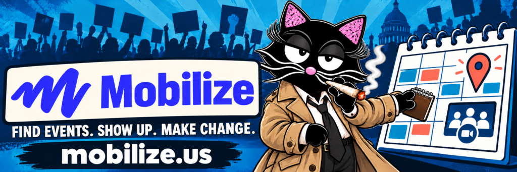 Mobilize event finder featuring Resistance Kitty